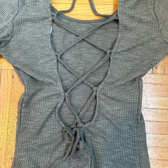 Lace up long sleeve body suit - Picture 3 of 3